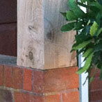 Green oak porch frame