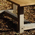 Weathered green oak and quarter sawn seasoned oak dining table £2400